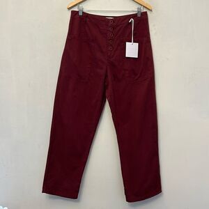 Pistola merlot colored button fly pocketed pants Size 30 New